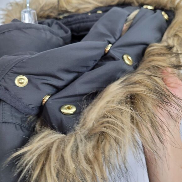 J. Crew Womens Wintress Faux Fur Trim Hooded Winter Puffer Coat Brown Size M - Picture 8 of 16
